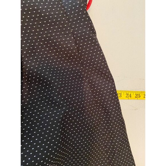 Black Label Evan-Picone Polka Dot Sleeveless Dress Pockets Red Belt Size 12 - Picture 10 of 11